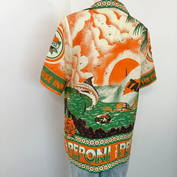 ALEMAIS x Alan Berry Rhys Bungalow Linen Button-Down Shirt Top US 4 Oversized - Picture 8 of 13